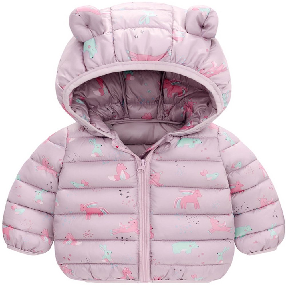 Happy Cherry Infant Boy Girl Puffer Jacket Cute Coats Winter Windproof Snowsuits Warm 18-24Months