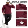 TACVASEN Men's 1/4 Zip Pullover Sweatshirt Golf Winter Fleece Lined Thermal Shirt Lightweight Athletic Sweater Red L view 4