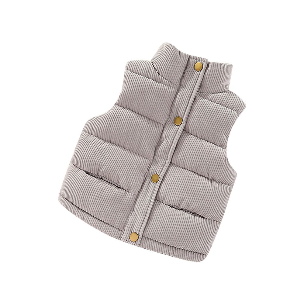 Toddler Boys Girls Coat Warm Wear Corduroy Vest Baby Outside Tower Vest Jackets Baby Boys' Outerwear (Grey, 5-6 Years)