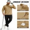 TACVASEN Men's Quarter Zip Fleece Pullover Long Sleeve Sweatshirt Thermal Shirt Lightweight Golf Sweater for Men Khaki M view 4