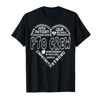 PTO Crew Love Heart PTO Squad School Volunteer T-Shirt