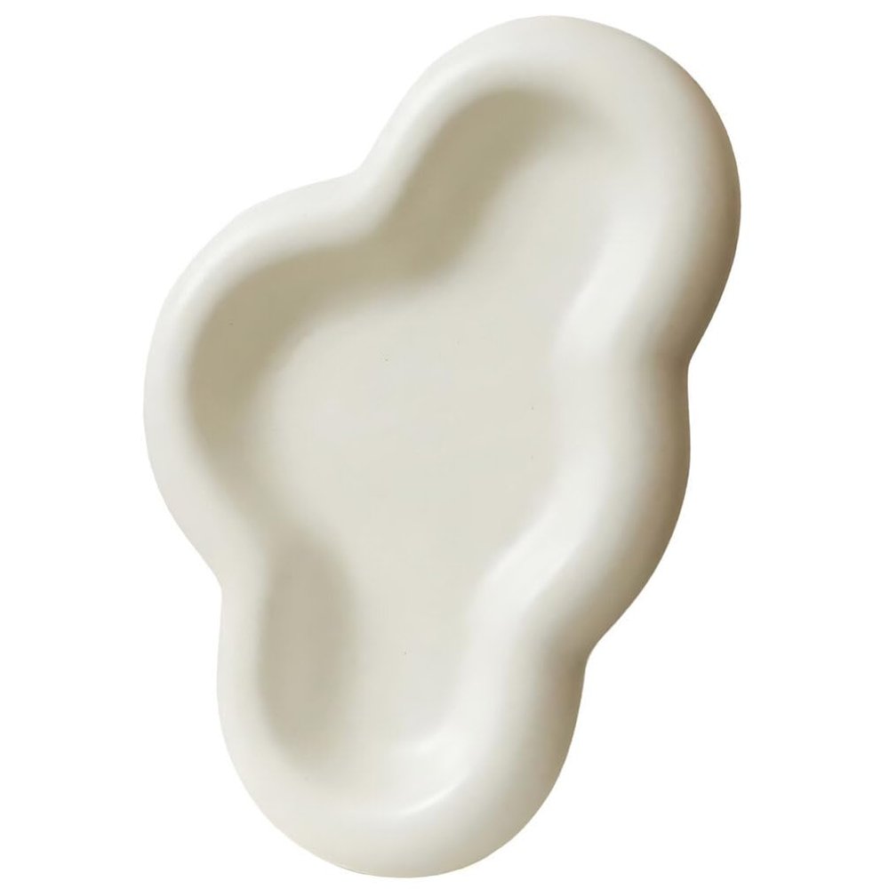 ABOOFAN Ceramic Cloud Tray Aesthetic Jewelry Dish Key Storage Plate Multi-functional Decorative Serving Tray for Snacks Sundries and Photo Props Easy to Clean Design