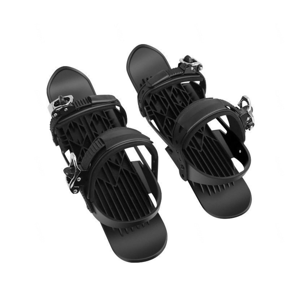 Winter Outdoor Skiing Mini Sled Snowboard Sled Shoes for Adult Kids Anti-Slip Foot Panels Snow Board Ski Boots Outdoor Skiing Sports Equip,Black