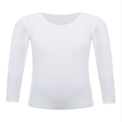 YiZYiF Kids Thermal Underwear Girls Boys Long Sleeve Base Layer Tops Dance Gymnastics Training Shirts Type B White 10-12 Years