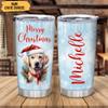 Hyturtle Personalized Gifts Dog Lover - Labrador Merry Christmas Custom Name Coffee Tumbler Cup Stainless Steel 20oz, Animal Lover Gifts For Women Girl Kids Men On Birthday Christmas view 2