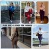 MOREFEEL Plus Size Leggings for Women with Pockets-Stretchy X-5XL Tummy Control High Waist Workout Purple Yoga Pants view 2