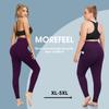 MOREFEEL Plus Size Leggings for Women with Pockets-Stretchy X-5XL Tummy Control High Waist Workout Purple Yoga Pants view 4