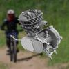 DOONARCES 80CC 2 Stroke Gas Engine Motor for Motorized Bike Single Cylinder Air-Cooled Pull Start Black Gasoline Engine Motorized Bicycle Motor 1.65 HP (Silver) view 2