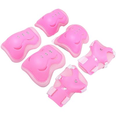6pcs Knee Pads Elbow Pads Wrist Guards Protective Gear Set Cycling Skating Sports Protective Guard Pads for Kids Adult (Pink)