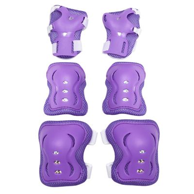 6pcs Knee Pads Elbow Pads Wrist Guards Protective Gear Set Cycling Skating Sports Protective Guard Pads for Kids Adult (Purple)