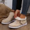 Dsisskai Winter Snow Booties Warm Durable Shoes Comfortable Fashion Fur Lining Flat Ankle Boots Belt Buckle Non-Slip Walking Shoes Thick Plush Shoes for Women (White, 7) view 3