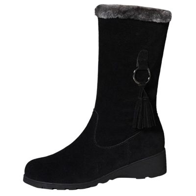 Dsisskai Boots for Women Girls Short Bootie Outdoor Winter Warm Shoes Ankle Snow Boots Light Weight Womens Winter Boots (Black-B, 6.5)