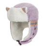 Kids Reflective Trapper Hat Girls Boys Cat Ear Winter Warm Fleece Earflap Cap Full Hood Hat Windproof Cycling Camping Running Ski Cap Hunting Hat Ushanka Russian Hat for 5-10 Yrs Purple view 1