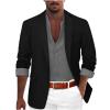 xoxingysm Men's Sport Coat Lightweight Work Blazer Suit Long Sleeve Lapel Neck Plain Busniess Jacket for Men(Black,X-Large) view 1