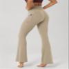 ODODOS Cloud Feeling Flared Pants with Pocket for Women High Waist Casual Bootcut Yoga Pants, 30" Inseam, Shaker Beige, X-Large view 2