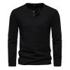 Buddhi Mens Long Sleeve Henley Shirts Slim Fit Lightweight Fashion Casual Shirts Button Cotton T-Shirts Thermal Underwear Henley Top Casual Slim Fit Lightweight Tee Fall Winter Warm Basic Tops view 4