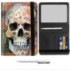 Mxfdegf Passport and Wallet Combo, with RFID Blocking,Leather Travel Documents Organizer Protector, Passport Cover, Passport Case, Passport Holder for Women and Men,Skull Floral view 1