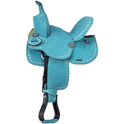 King Series Stratford Barrel Saddle 17In Turq