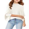 Girls Oversized Sweater Kids Fashion Batwing Sleeve Ribbed Knit Pullover Tops 5-14 Years White view 1