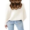 Girls Oversized Sweater Kids Fashion Batwing Sleeve Ribbed Knit Pullover Tops 5-14 Years White view 3