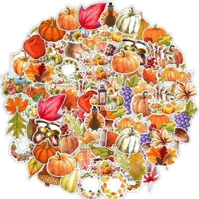 FETAL 50 Cartoon Cute Autumn Pumpkin Maple Leaf Kids Sticker Suitcase Helmet Fridge Skateboard Sticker