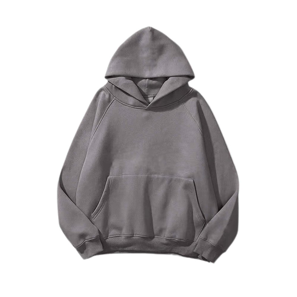 Buddhi Mens Casual Solid Color Hoodie Long Sleeve Crewneck Drop Shoulder Sweatshirt Tops Lightweight Pullover Sweatshirts Gym Athletic Sweatshirt Fashion Pullover with Pocket