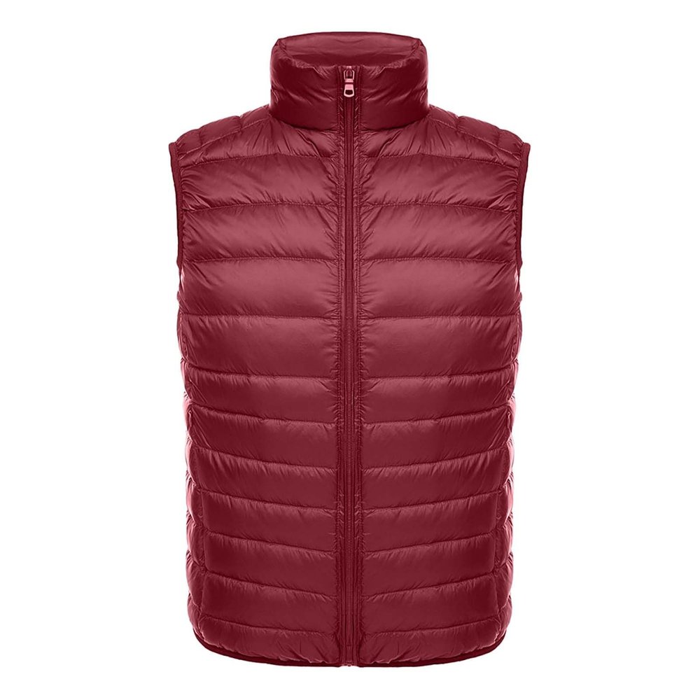 xoxingysm Men's Recycled Polyester Hooded Long Puffer Washed Duck Fleece Lined Coat Outdoor Full Zipper Casual Jacket Coats(Wine,X-Large)