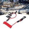 Boat Kill Switch Lanyard Boat Engine Emergency Stop Switch, Safety Lanyard Cord Tether for Tohatsu, Mercruiser Outboard Motor Emergency Stop Spring Wire PU for Replacement,Red view 3