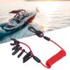 Boat Kill Switch Lanyard Boat Engine Emergency Stop Switch, Safety Lanyard Cord Tether for Tohatsu, Mercruiser Outboard Motor Emergency Stop Spring Wire PU for Replacement,Red view 4
