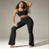 ODODOS Cloud Feeling Flared Pants with Pocket for Women High Waist Casual Bootcut Yoga Pants, 32" Inseam, Black, Small view 3
