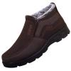 Dsisskai Mens Warm Fur Lined Winter Snow Boots Slip On Ankle Boots Non Slip Outdoor Booties Comfortable Walking Shoes for Men (13-A, 11)