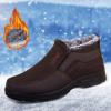 Dsisskai Mens Warm Fur Lined Winter Snow Boots Slip On Ankle Boots Non Slip Outdoor Booties Comfortable Walking Shoes for Men (13-A, 11) view 2