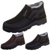 Dsisskai Mens Warm Fur Lined Winter Snow Boots Slip On Ankle Boots Non Slip Outdoor Booties Comfortable Walking Shoes for Men (13-A, 11) view 3