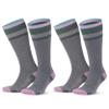 GoWith Unisex Knee High Compression Socks, 15-20 mmHg Rayon Made From Bamboo Socks, Breathable Travel Socks for Men & Women, Pink, Large, 2 Pair Mod: 3596 view 1