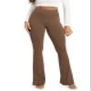ODODOS Cloud Feeling Flared Yoga Pants with Back Pocket for Women, High Waist Casual Bootleg Lounge Pants, 30" Inseam, Brunette, X-Large view 1