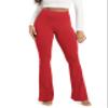 ODODOS Cloud Feeling Flared Yoga Pants with Back Pocket for Women, High Waist Casual Bootleg Lounge Pants, 30" Inseam, Red, X-Small view 1