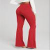 ODODOS Cloud Feeling Flared Yoga Pants with Back Pocket for Women, High Waist Casual Bootleg Lounge Pants, 30" Inseam, Red, X-Small view 2