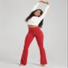 ODODOS Cloud Feeling Flared Yoga Pants with Back Pocket for Women, High Waist Casual Bootleg Lounge Pants, 30" Inseam, Red, X-Small view 4