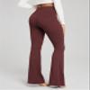 ODODOS Cloud Feeling Flared Yoga Pants with Back Pocket for Women, High Waist Casual Bootleg Lounge Pants, 32" Inseam, Burgundy, Medium view 2