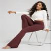 ODODOS Cloud Feeling Flared Yoga Pants with Back Pocket for Women, High Waist Casual Bootleg Lounge Pants, 32" Inseam, Burgundy, Medium view 3