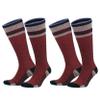 GoWith Unisex Knee High Compression Socks, 15-20 mmHg Rayon Made From Bamboo Socks, Breathable Travel Socks for Men & Women, Black-Red, Small, 2 Pair Mod: 3596 view 1