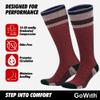 GoWith Unisex Knee High Compression Socks, 15-20 mmHg Rayon Made From Bamboo Socks, Breathable Travel Socks for Men & Women, Black-Red, Small, 2 Pair Mod: 3596 view 2
