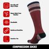 GoWith Unisex Knee High Compression Socks, 15-20 mmHg Rayon Made From Bamboo Socks, Breathable Travel Socks for Men & Women, Black-Red, Small, 2 Pair Mod: 3596 view 3