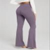 ODODOS Cloud Feeling Flared Yoga Pants with Back Pocket for Women, High Waist Casual Bootleg Lounge Pants, 32" Inseam, Ash Violet, X-Large view 2
