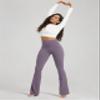 ODODOS Cloud Feeling Flared Yoga Pants with Back Pocket for Women, High Waist Casual Bootleg Lounge Pants, 32" Inseam, Ash Violet, X-Large view 4