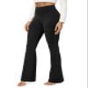 ODODOS Cloud Feeling Flared Yoga Pants with Back Pocket for Women, High Waist Casual Bootleg Lounge Pants, 32" Inseam, Black, Medium view 1