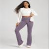ODODOS Women's Crossover Flared Yoga Pants Cloud Feeling Soft High Waist Bootcut Leggings with Back Pocket - 32" Inseam, Ash Violet, X-Large view 3