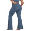 ODODOS Women's Crossover Flared Yoga Pants Cloud Feeling Soft High Waist Bootcut Leggings with Back Pocket - 32" Inseam, Ink Blue, Large view 1
