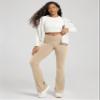 ODODOS Women's Crossover Flared Yoga Pants Cloud Feeling Soft High Waist Bootcut Leggings with Back Pocket - 32" Inseam, Beige, XX-Large view 3