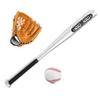 Baseball Set - 25in Aluminum Alloy Bat, 10.5in PVC Glove, Ball - Kit for Youth